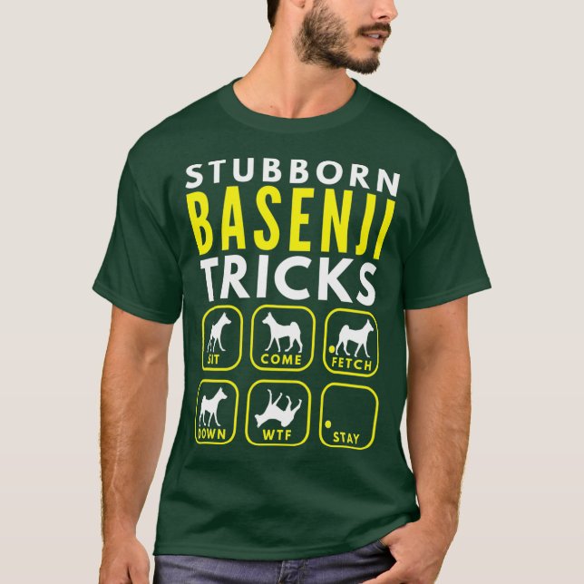 Stubborn Basenji Tricks - Dog Training T-Shirt (Front)