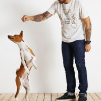 Stubborn Basenji Tricks Humour Funny Dog Red