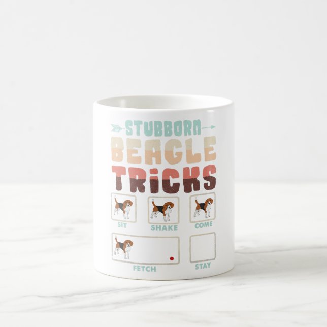 Stubborn Beagle Tricks Coffee Mug (Center)