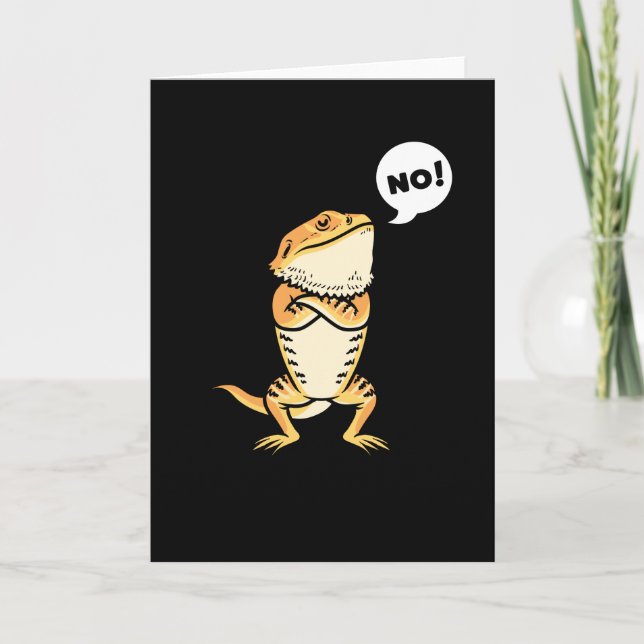 Stubborn Bearded Dragon Pogona Reptile Lizard Card (Front)