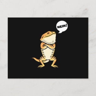 Stubborn Bearded Dragon Pogona Reptile Lizard Postcard