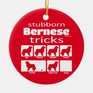 Stubborn Bernese Tricks Ceramic Ornament