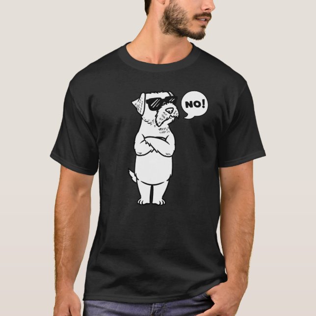 Stubborn Border Terrier Dog T-Shirt (Front)