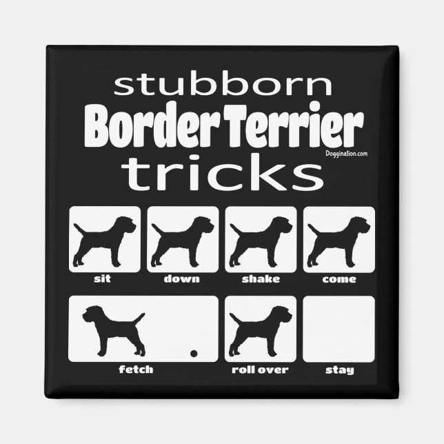 Stubborn Border Terrier Tricks Magnet (Front)