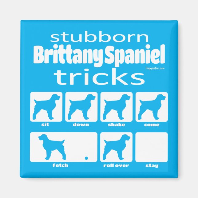 Stubborn Brittany Spaniel Tricks Magnet (Front)