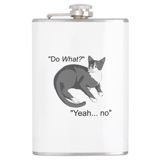 Stubborn Cat Hip Flask (Front)