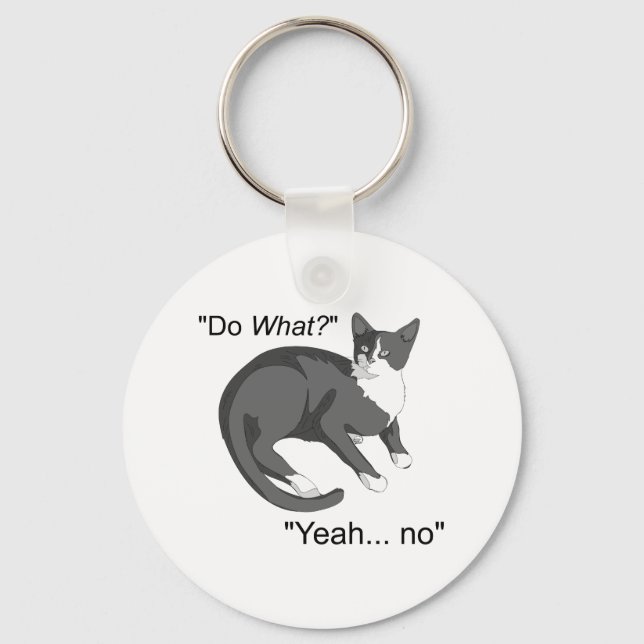 Stubborn Cat Keychain (Front)