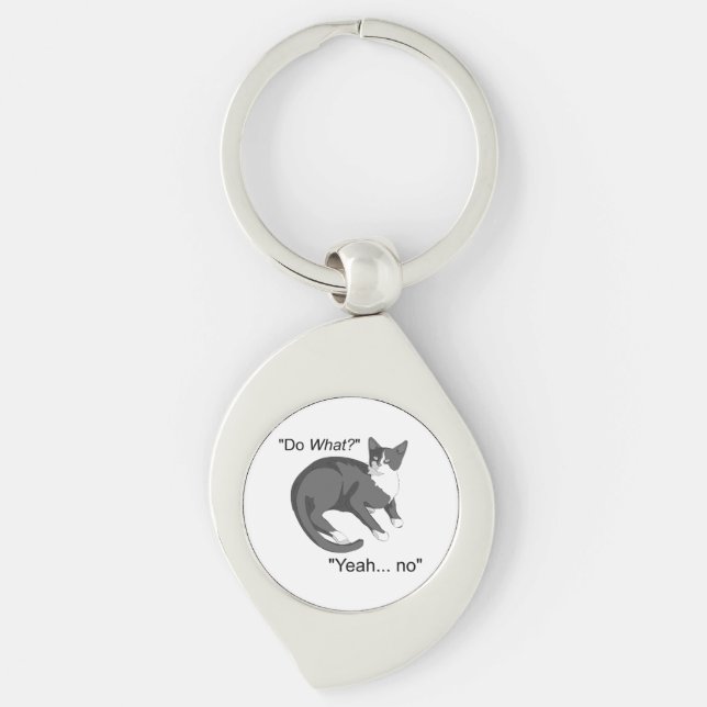 Stubborn Cat Keychain (Front)