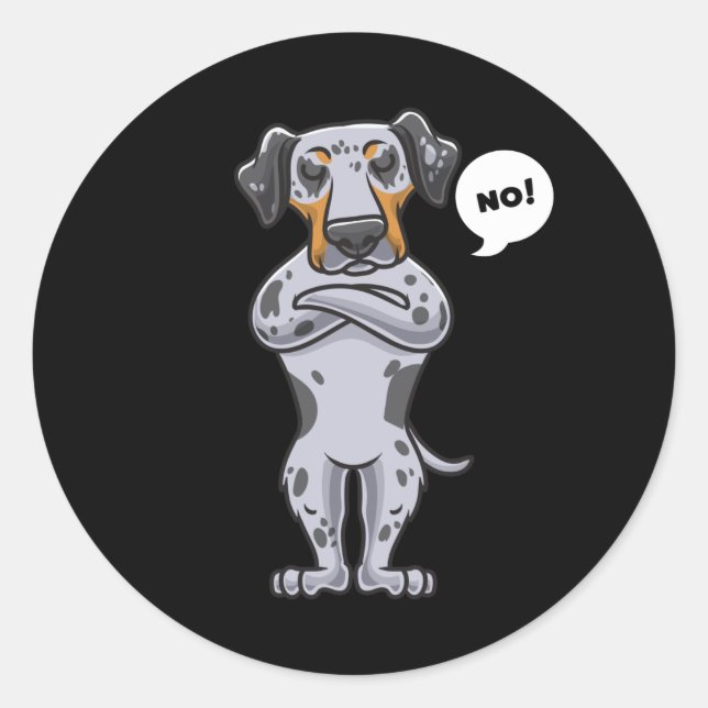 Stubborn Catahoula Leopard Dog funny Classic Round Sticker (Front)