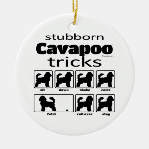 Stubborn Cavapoo Tricks Ceramic Ornament