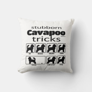 Stubborn Cavapoo Tricks Throw Pillow