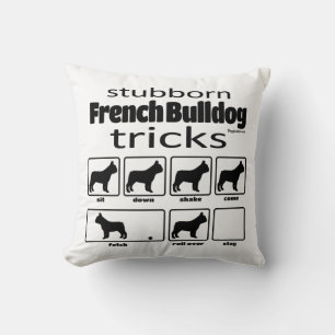 Stubborn French Bulldog Tricks Throw Pillow