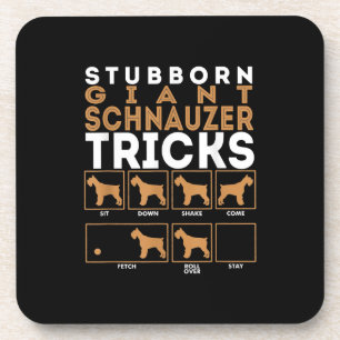 Stubborn Giant Schnauzer Dog Tricks Graphic Coaster