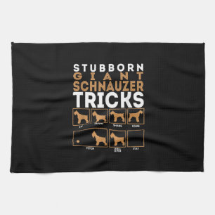 Stubborn Giant Schnauzer Dog Tricks Graphic Kitchen Towel
