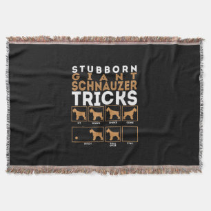 Stubborn Giant Schnauzer Dog Tricks Graphic Throw Blanket