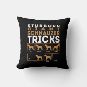 Stubborn Giant Schnauzer Dog Tricks Graphic Throw Pillow