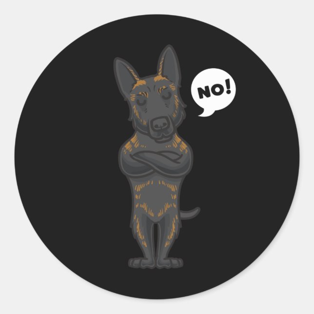 Stubborn Hollandse Herdershond Dog Funny Dog Fan Classic Round Sticker (Front)