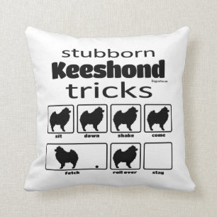 Stubborn Keeshond Tricks Throw Pillow