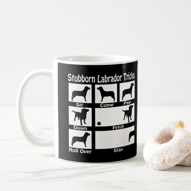 Stubborn Labrador Retriever Dog Tricks V2 Coffee Mug (With Donut)