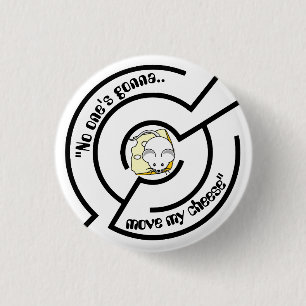 Stubborn Mouse Cheese Maze 1 Inch Round Button