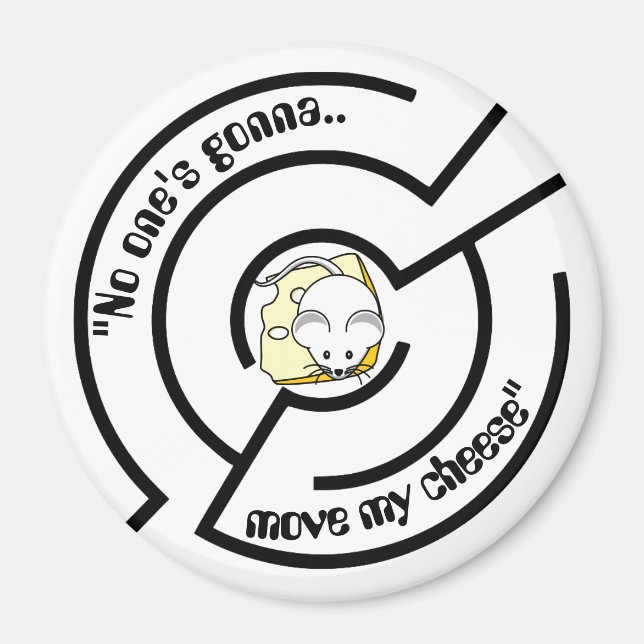 Stubborn Mouse Cheese Maze Funny Magnet (Front)