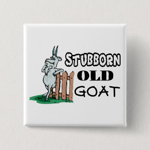 Stubborn Old Goat 2 Inch Square Button