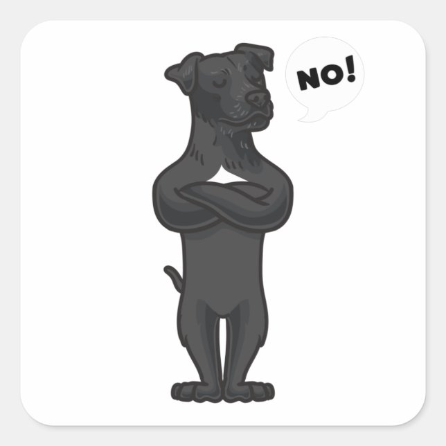 Stubborn Patterdale Terrier Dog funny Square Sticker (Front)