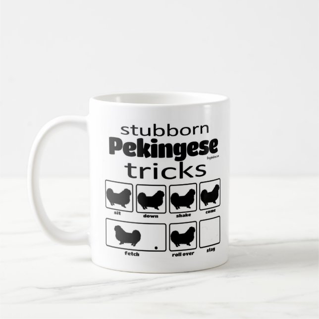 Stubborn Pekingese Tricks Coffee Mug (Left)