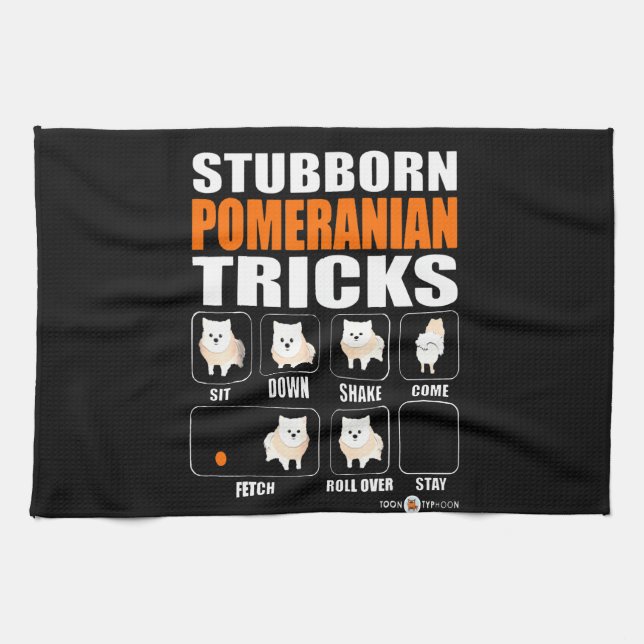 Stubborn Pomeranian Tricks Gift Lover Kitchen Towel (Horizontal)