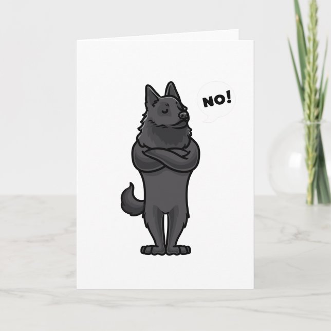 Stubborn Schipperke Dog funny Card (Front)