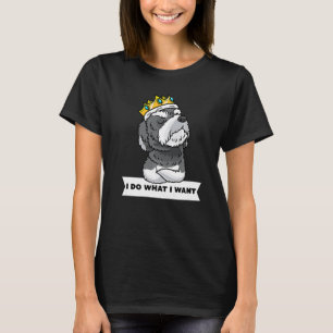 Stubborn Schnoodle Dog With Crown Premium T-Shirt