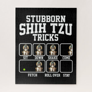 Stubborn Shih Tzu Dog Tricks Jigsaw Puzzle