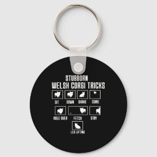 Stubborn Welsh Corgi Tricks Keychain