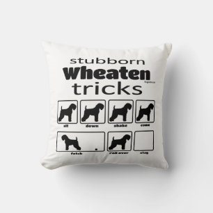 Stubborn Wheaten Tricks Throw Pillow