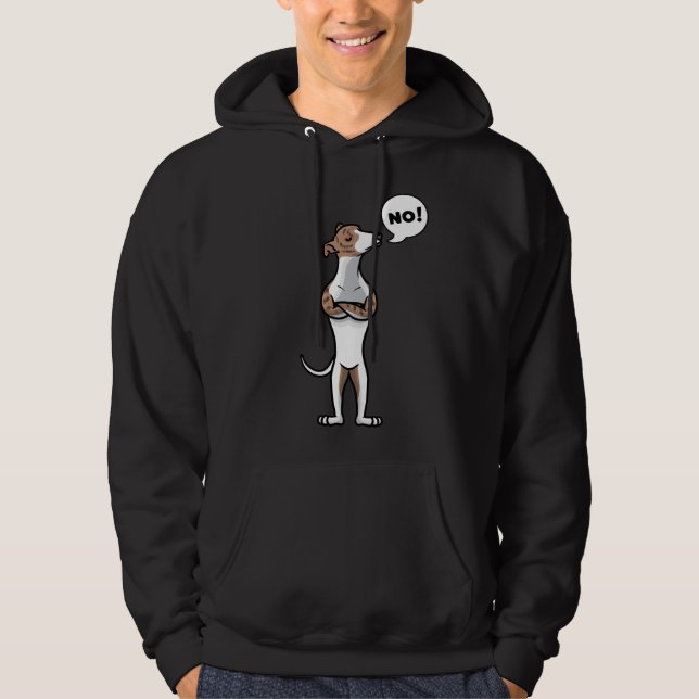Stubborn Whippet Dog Hoodie (Front)