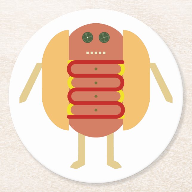 Stubby Lil Weenie Round Paper Coaster (Front)