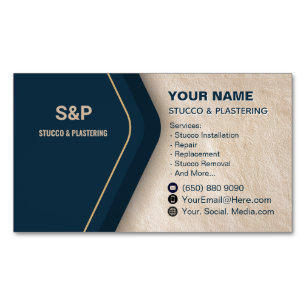 Stucco Business Card Magnet Plastering
