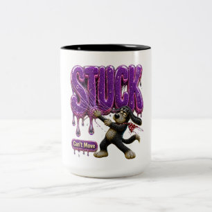 Stuck Can't Move Funny Sarcastic Coffee Two-Tone Coffee Mug