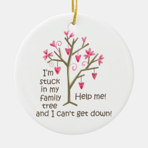 Stuck in Family Tree Ceramic Ornament