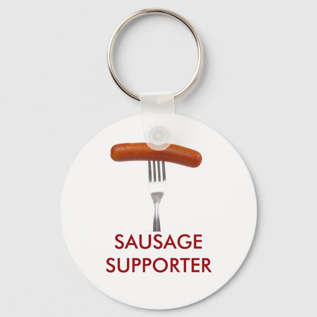 stuck in fork sausage keychain (Front)