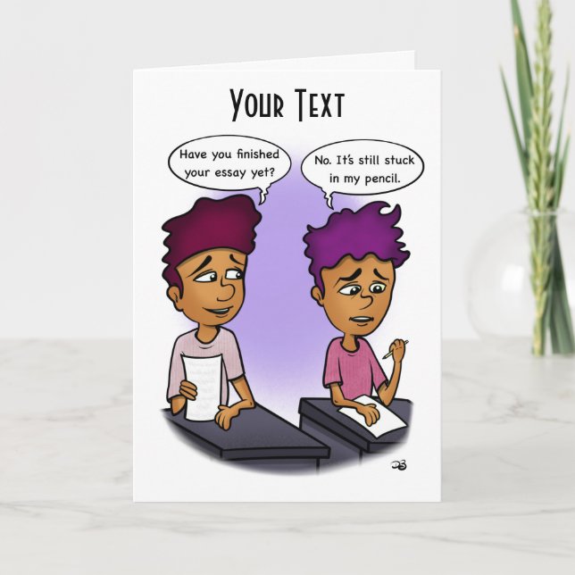 Stuck In Pencil Greeting Card (Front)