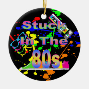 Stuck in the 80s ceramic ornament
