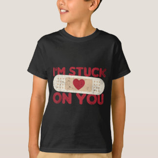 Stuck On - Funny Adhesive Bandage Pun Saying Nurse T-Shirt