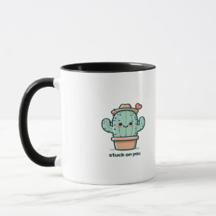 Stuck On You Cactus Cute Plant Design  Mug