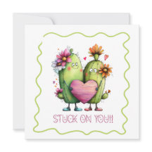 Stuck On You Cactus Love Greeting Card