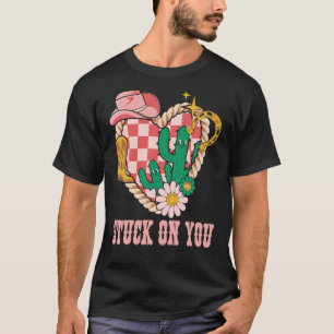 Stuck On You Cactus Retro Vintage Western Valentin T-Shirt