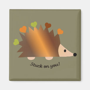 Stuck on You Hedgehog and Hearts Magnet