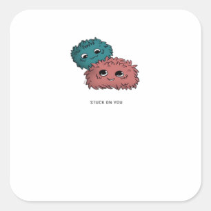 Stuck On You Minimal Heartfelt Design  Square Sticker