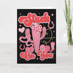 Stuck On You Valentines Cactus Plant Succulent Val Card