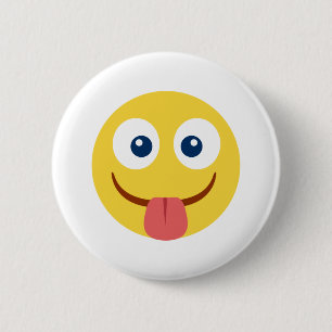 Stuck Out Tongue Emoji 2 Inch Round Button